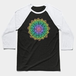 Pastel Rainbow Mandala Baseball T-Shirt